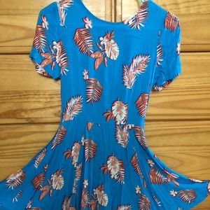 Blue Floral Print SunDress
